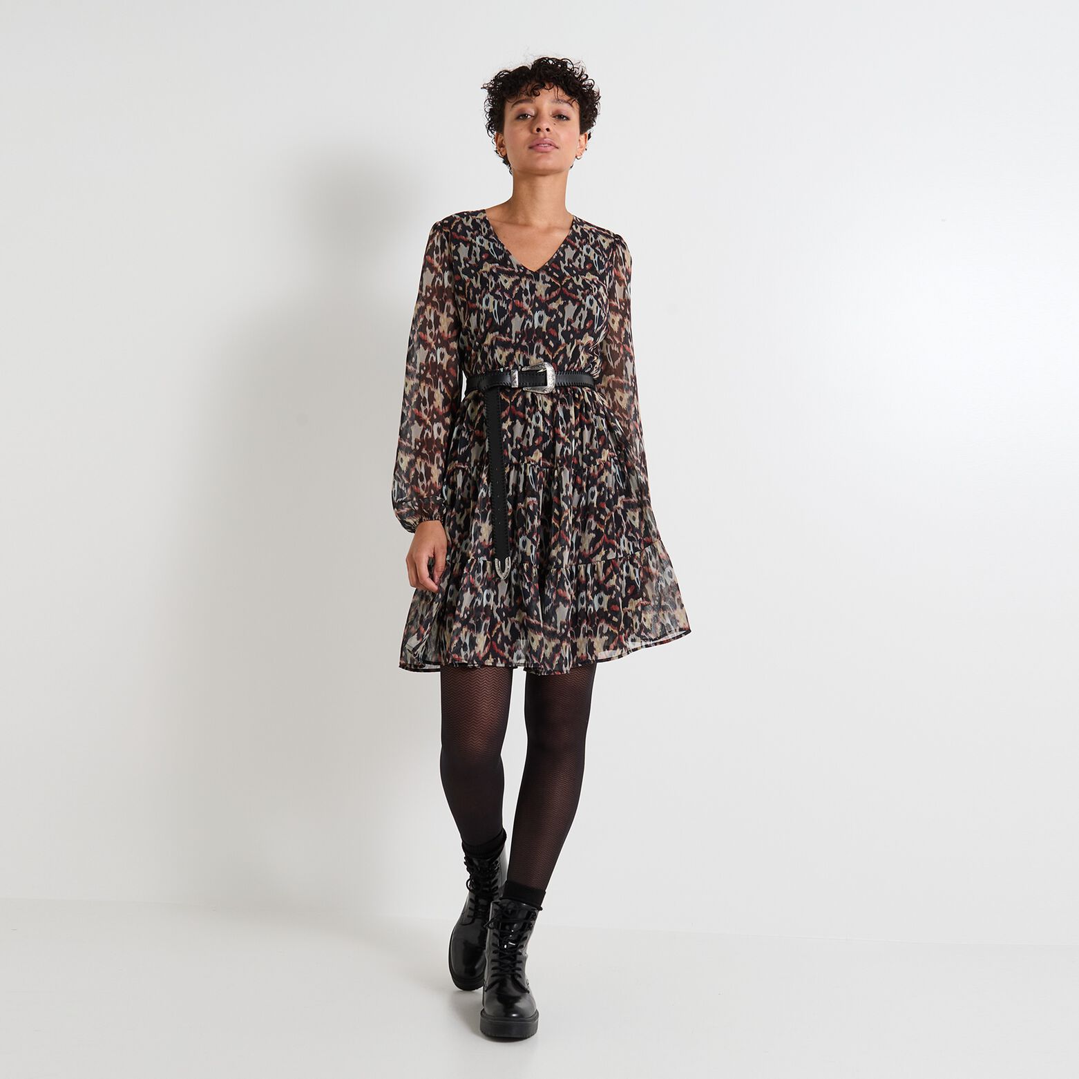 Robe col V femme