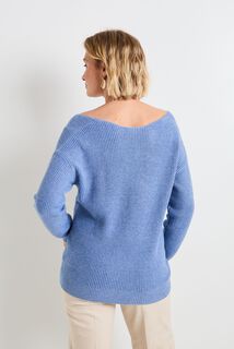 Pull col V femme
