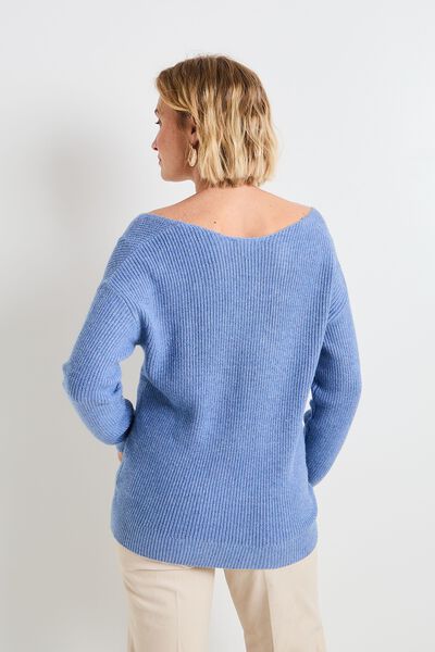 Pull col V femme
