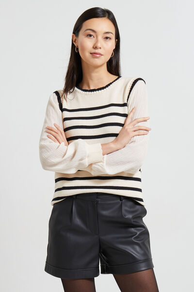 Pull avec manches chemise femme