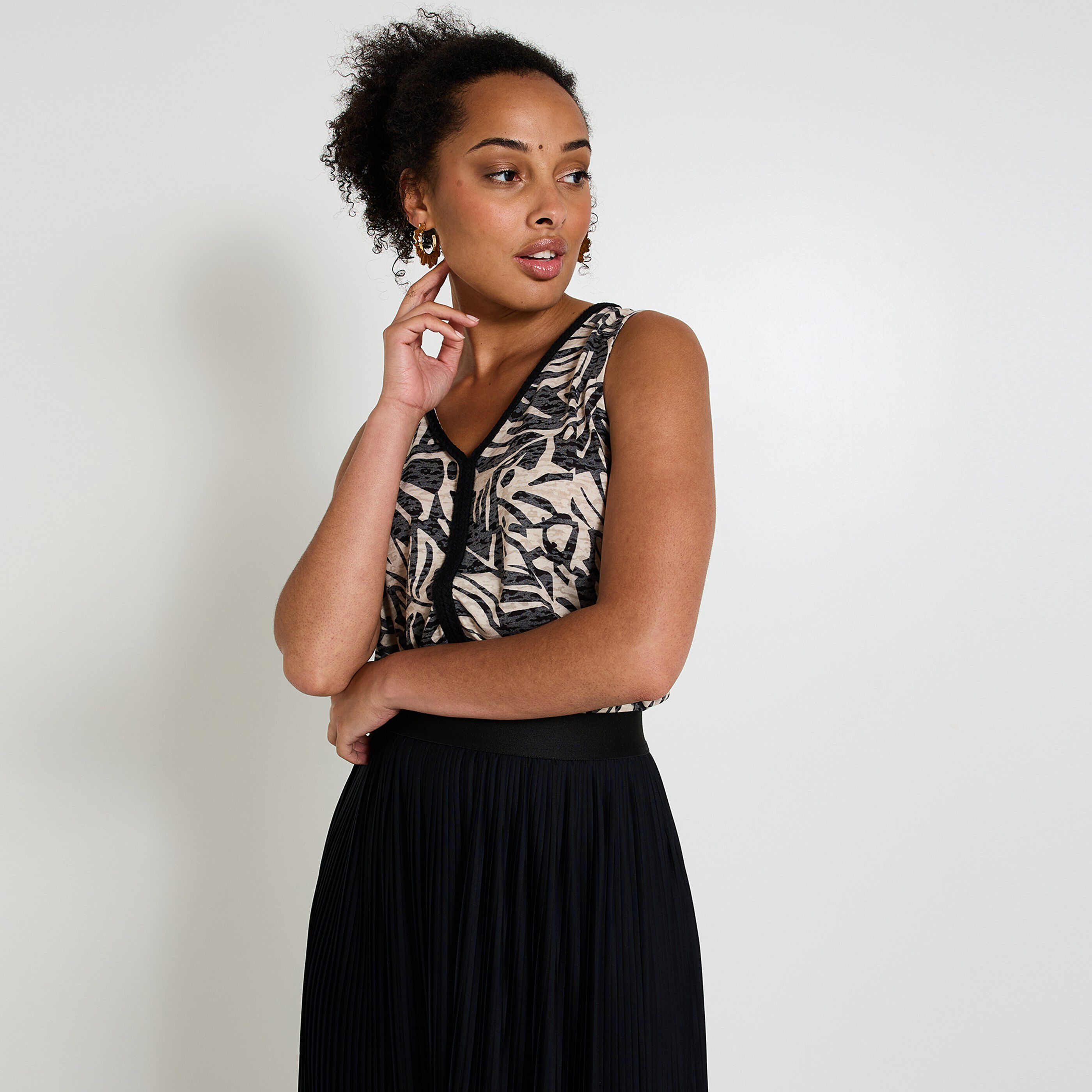 D&eacute;bardeur imprim&eacute; femme