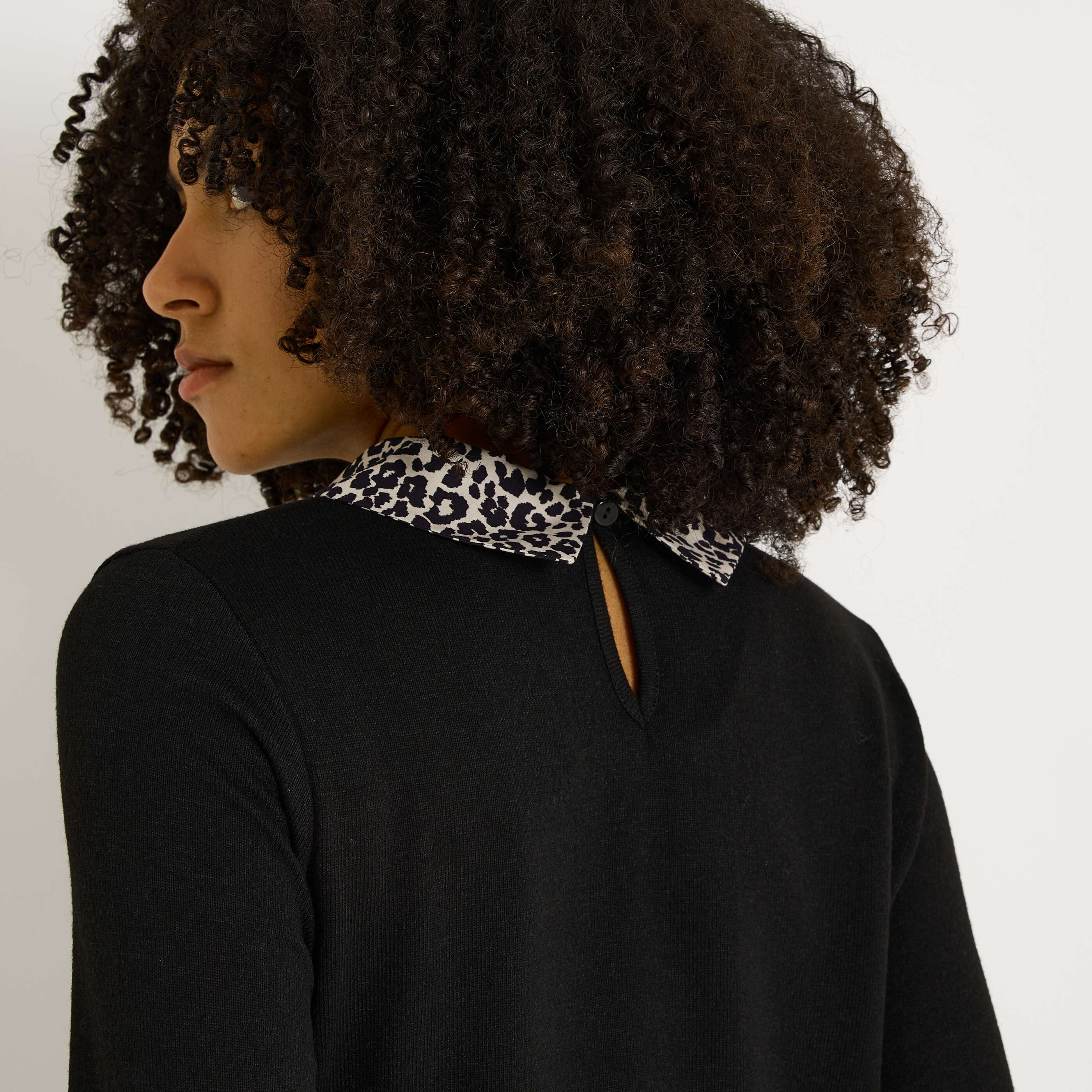 T-shirt en maille imprim&eacute; l&eacute;opard femme