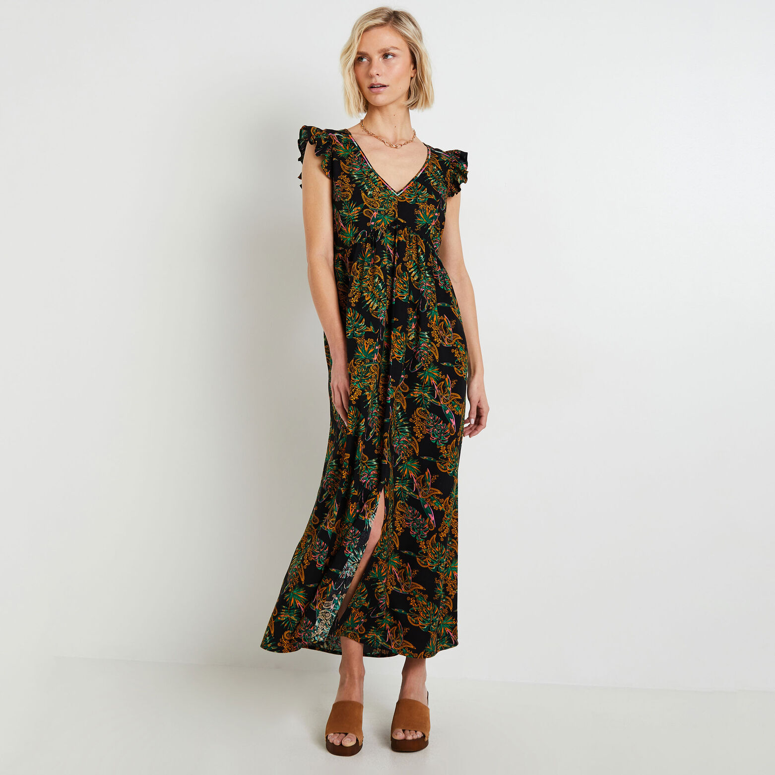 Robe longue imprimée femme