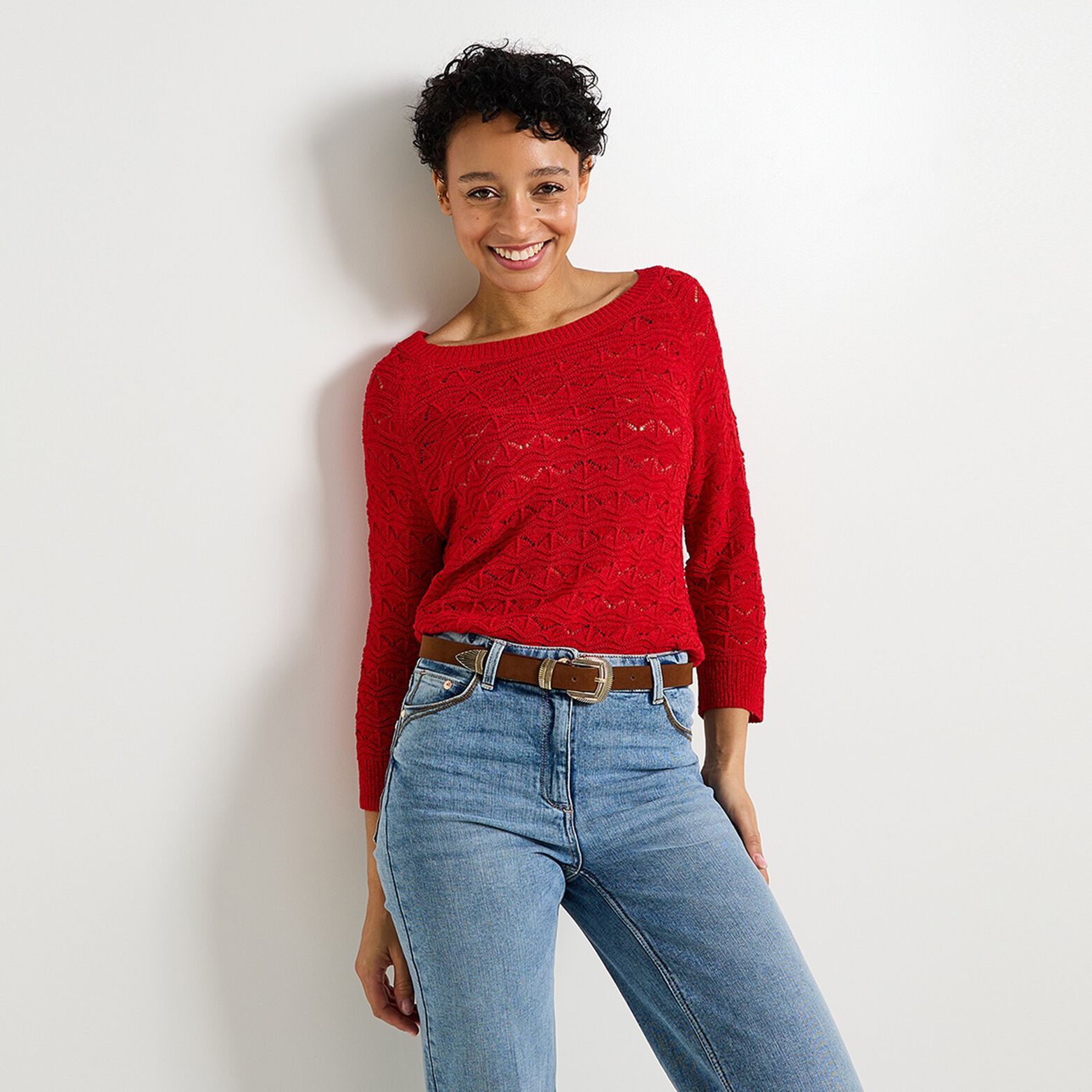 Pull col rond femme