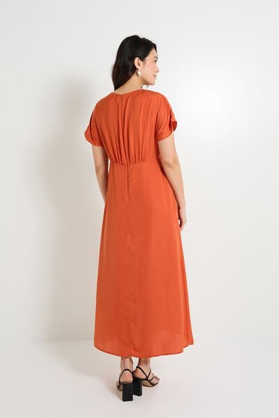 Robe longue satinée femme