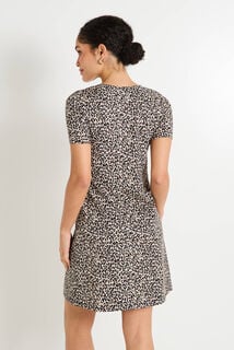 Robe courte imprimé léopard femme