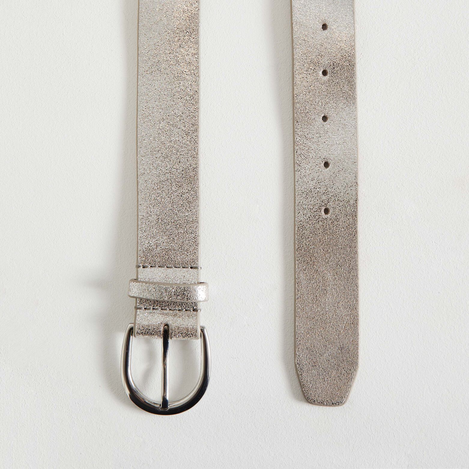 Ceinture irisée croûte de cuir femme