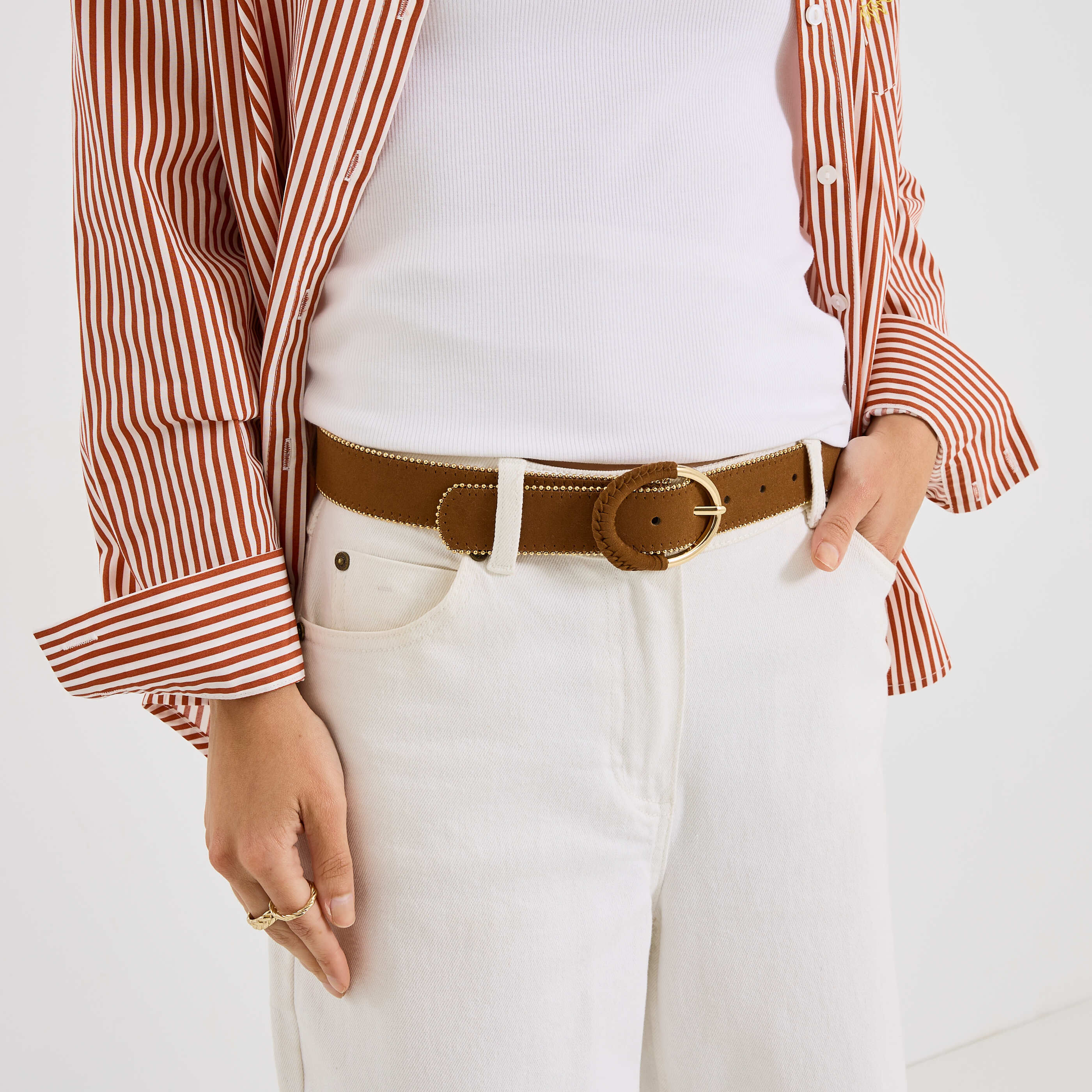 Ceinture finition billes femme