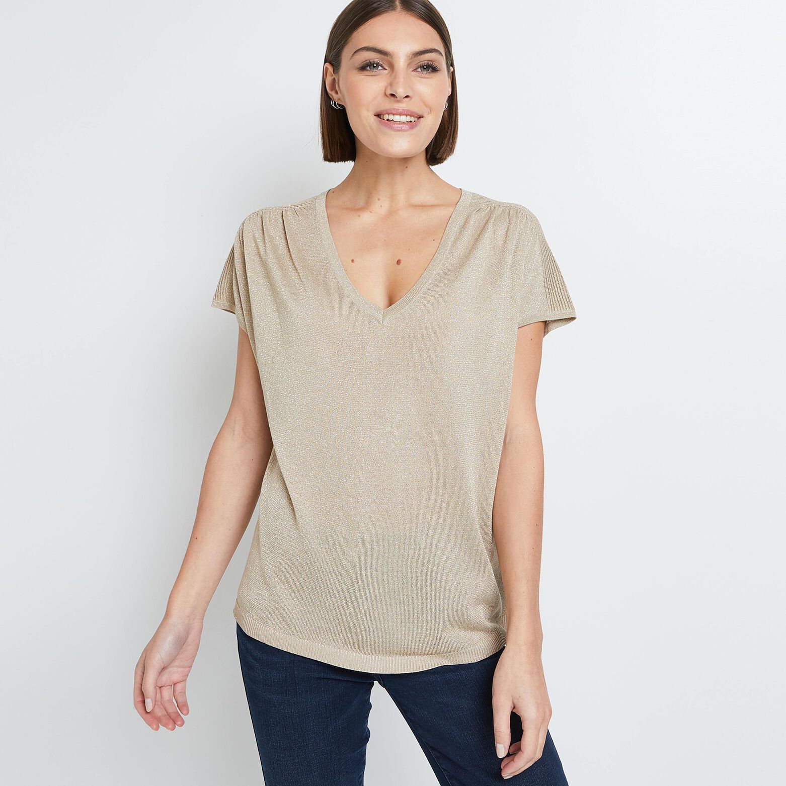 Pull manches courtes femme