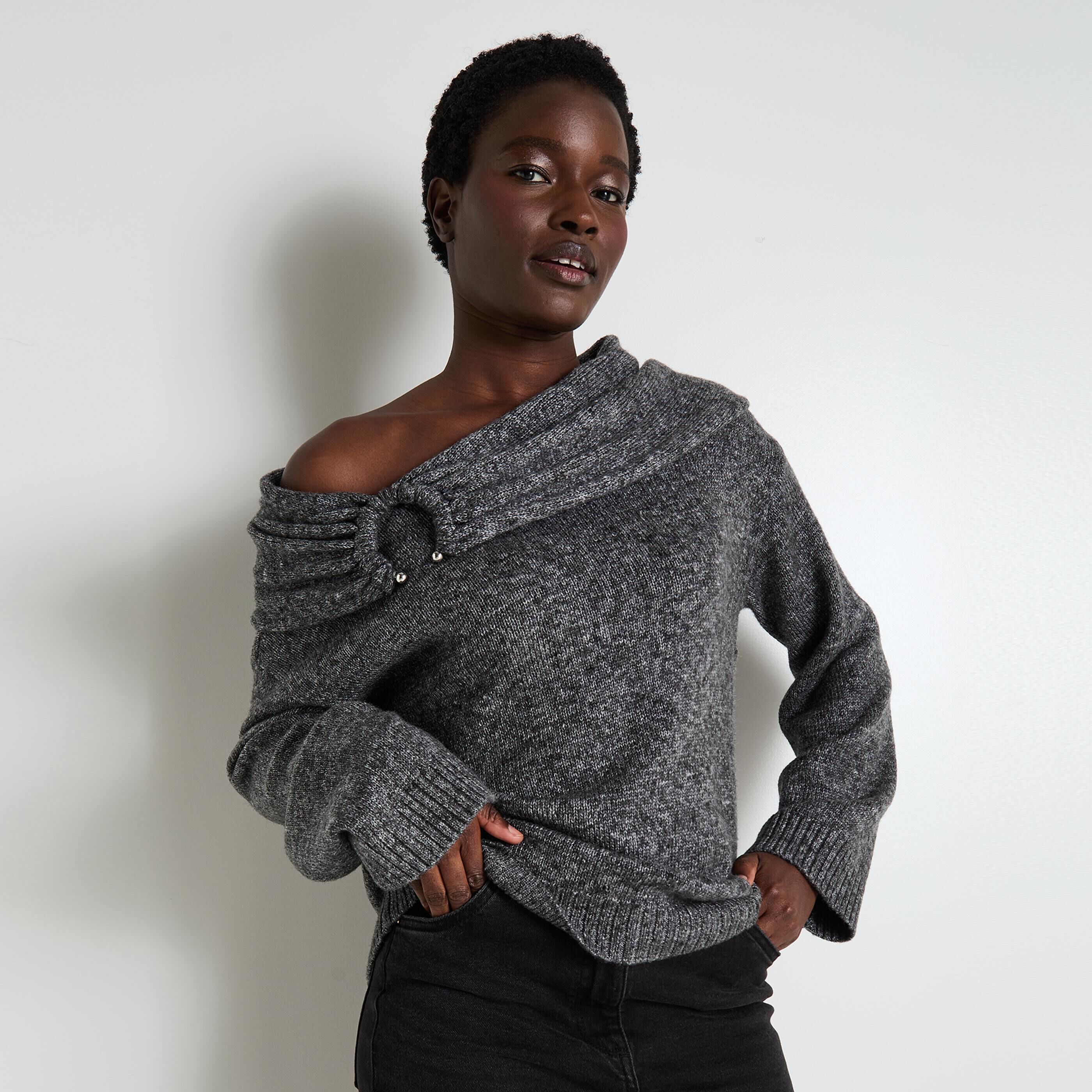 Pull col bardot femme