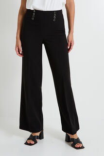 Pantalon large à pont femme