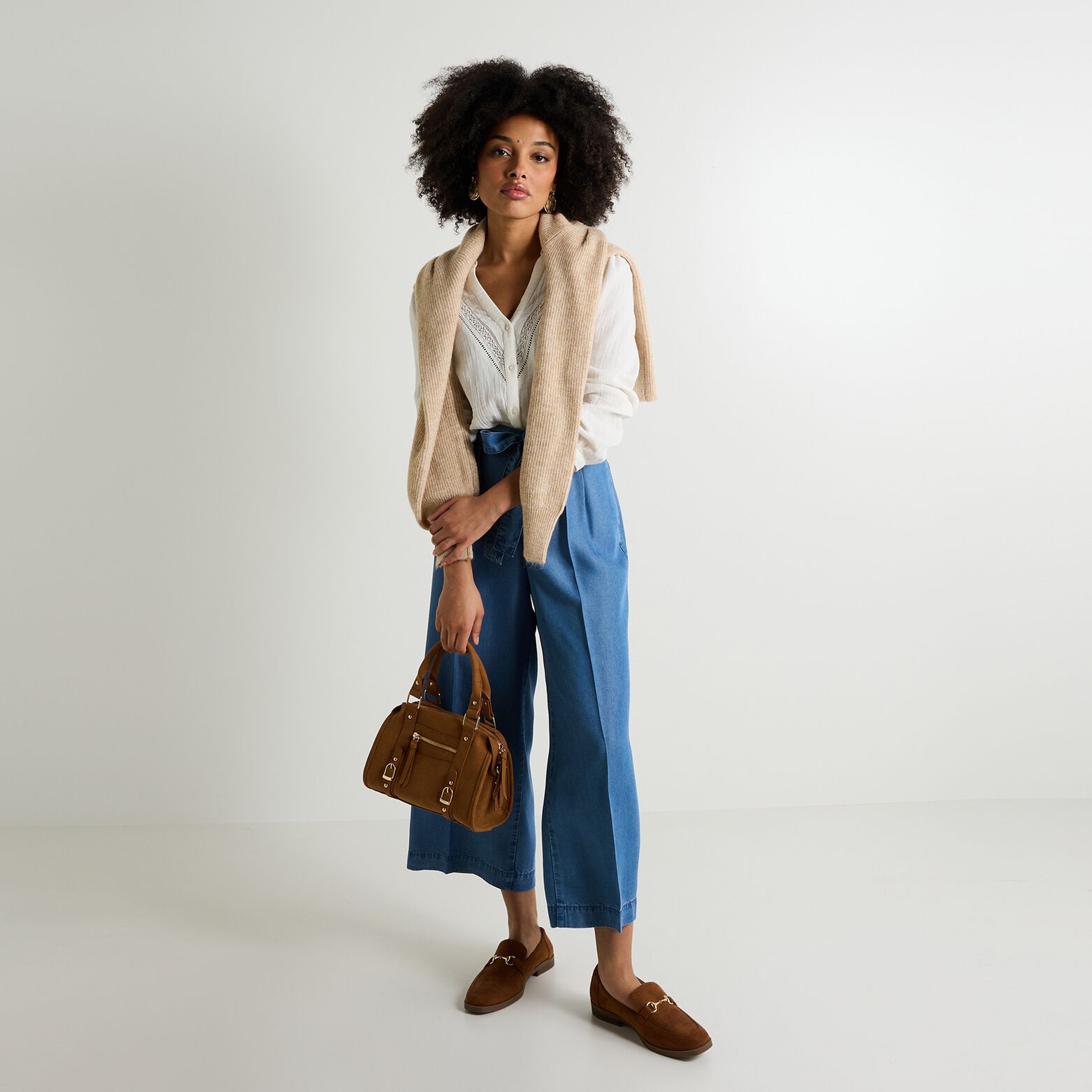 Pantalon large en lyocell femme