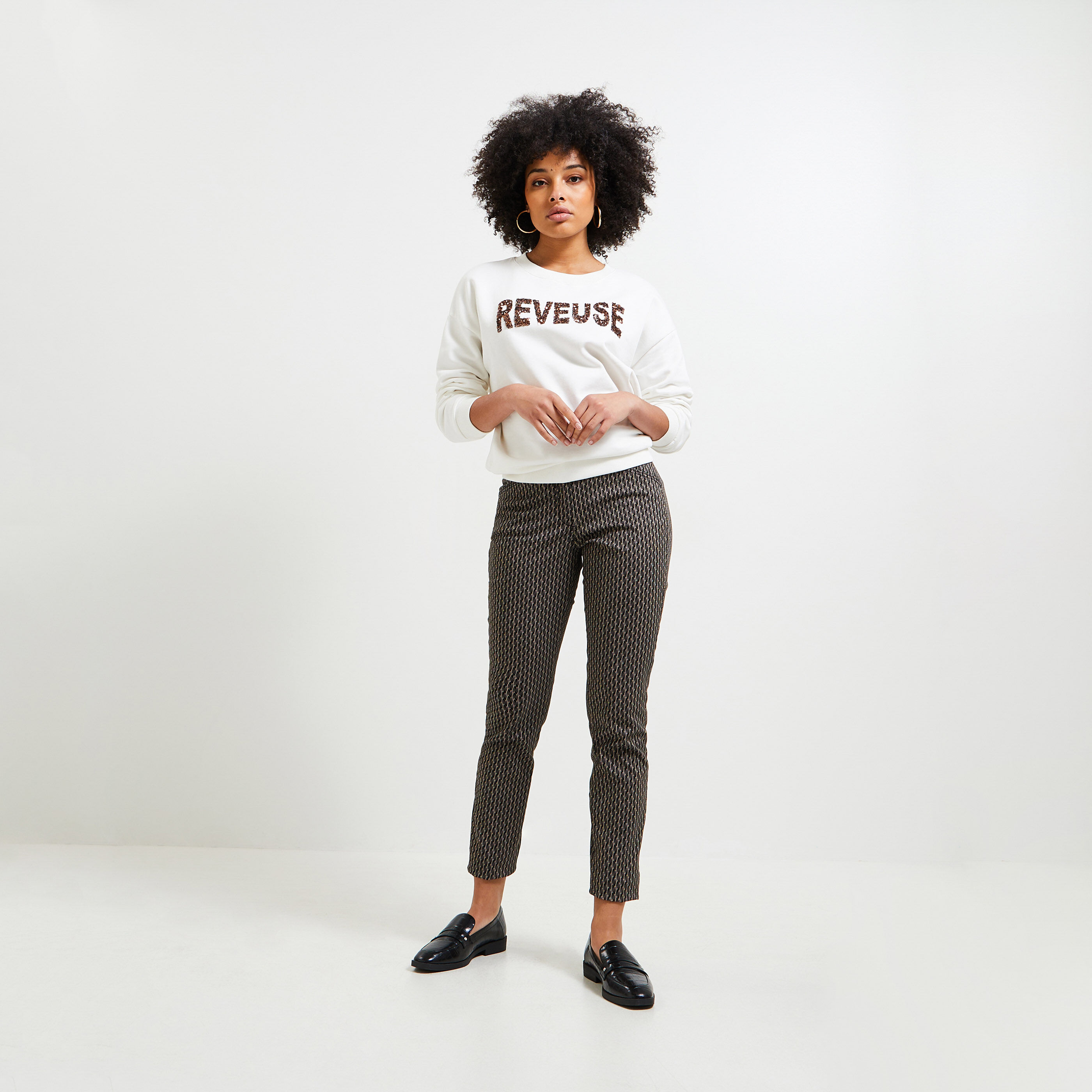 Pantalon chino imprim femme Graindemalice
