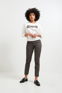 Pantalon chino imprimé femme
