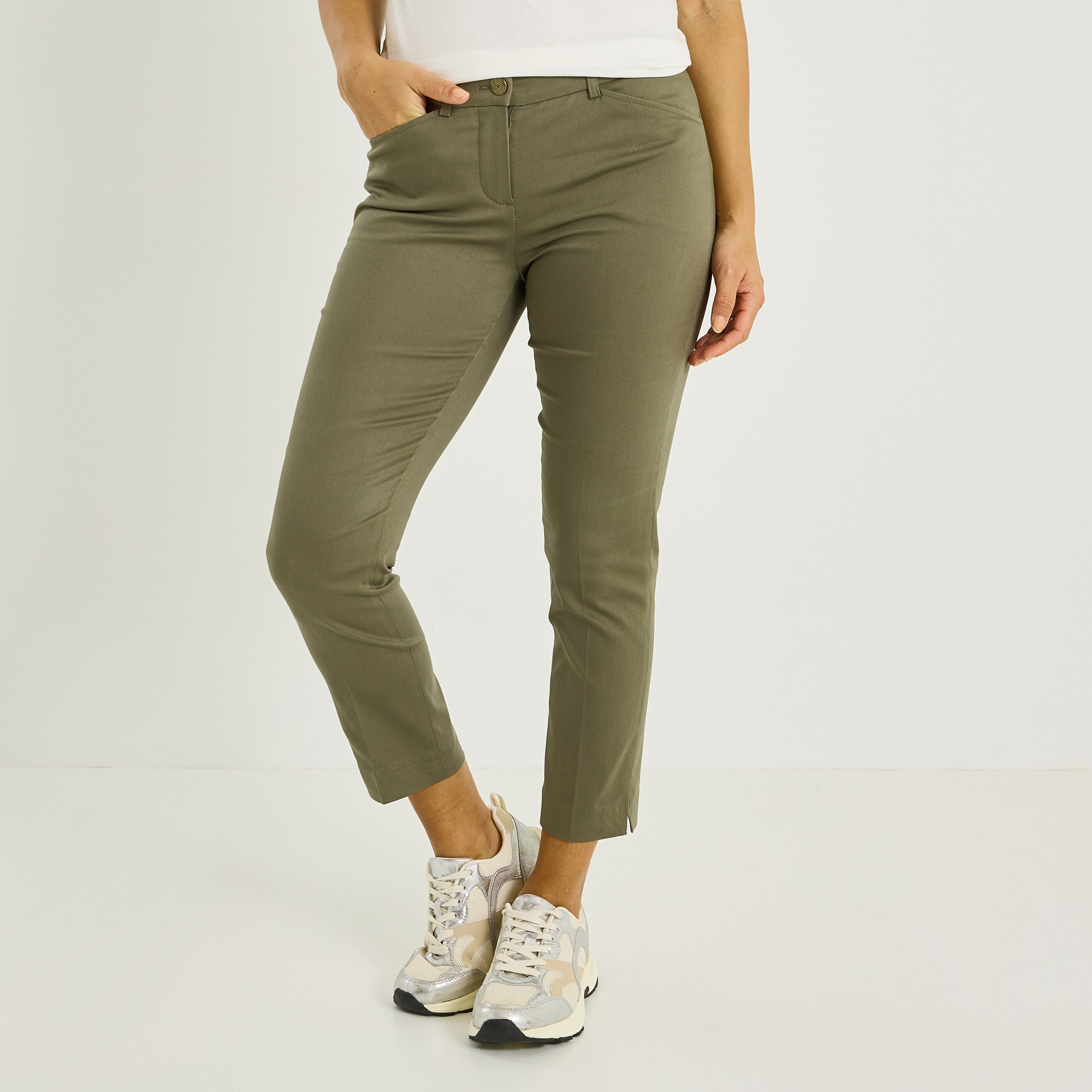 Pantalon cigarette raccourci femme