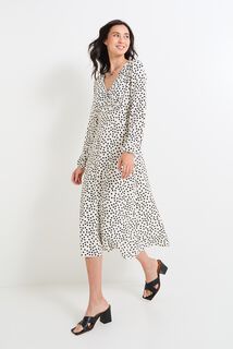 Robe col V manches femme