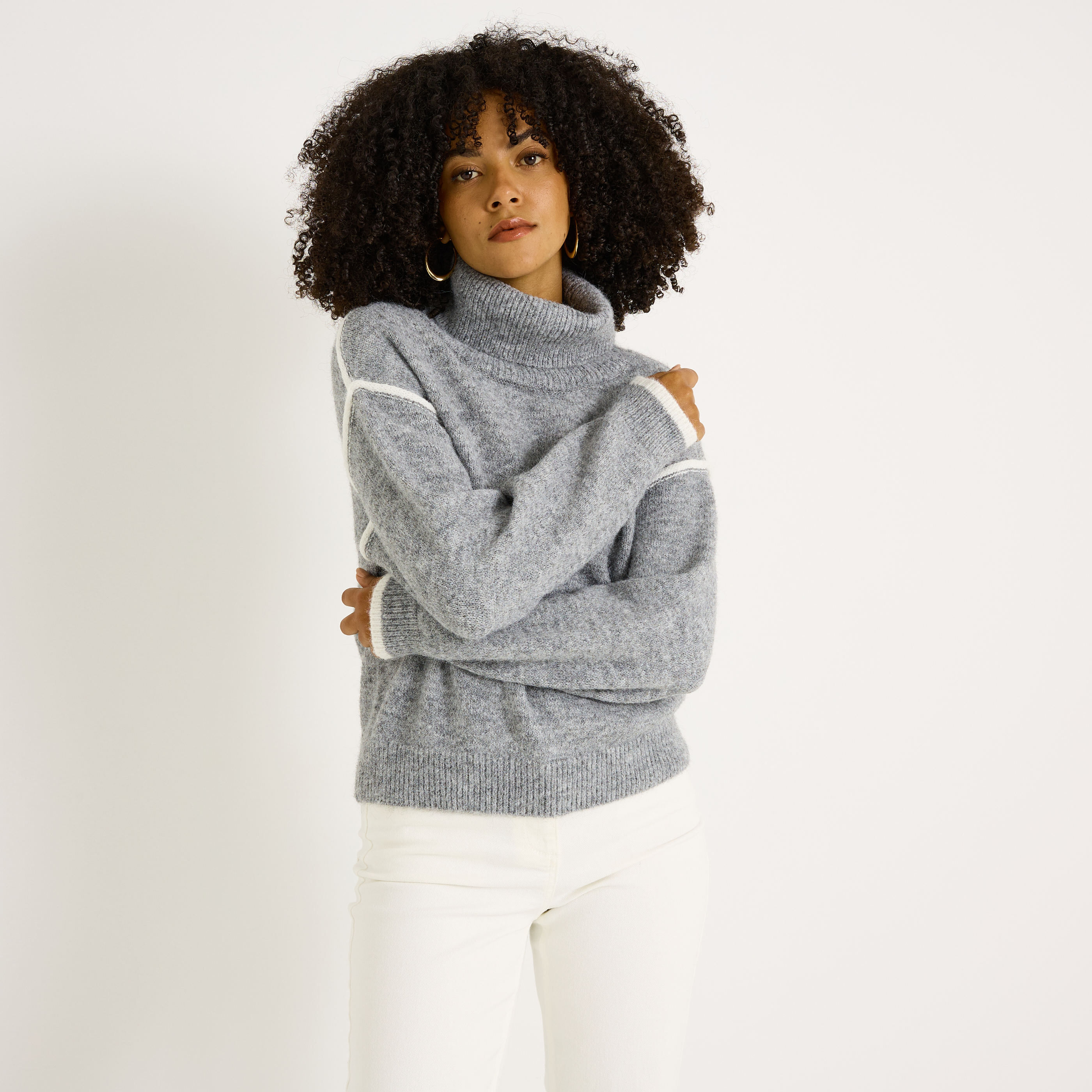 Pull col roul&eacute; femme