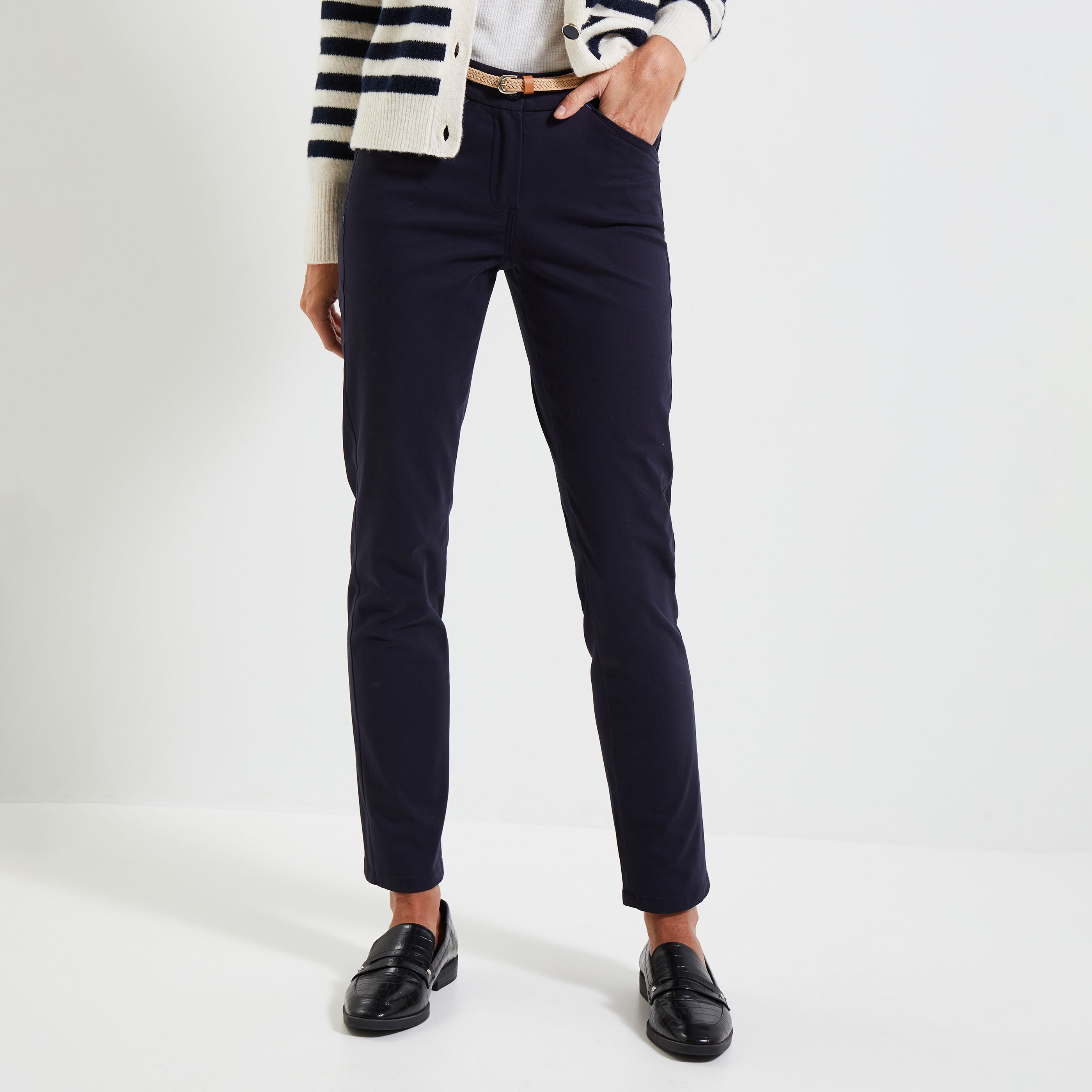 Pantalon chino top droit femme