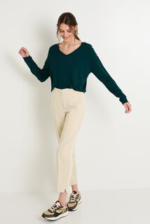 Pull col V femme
