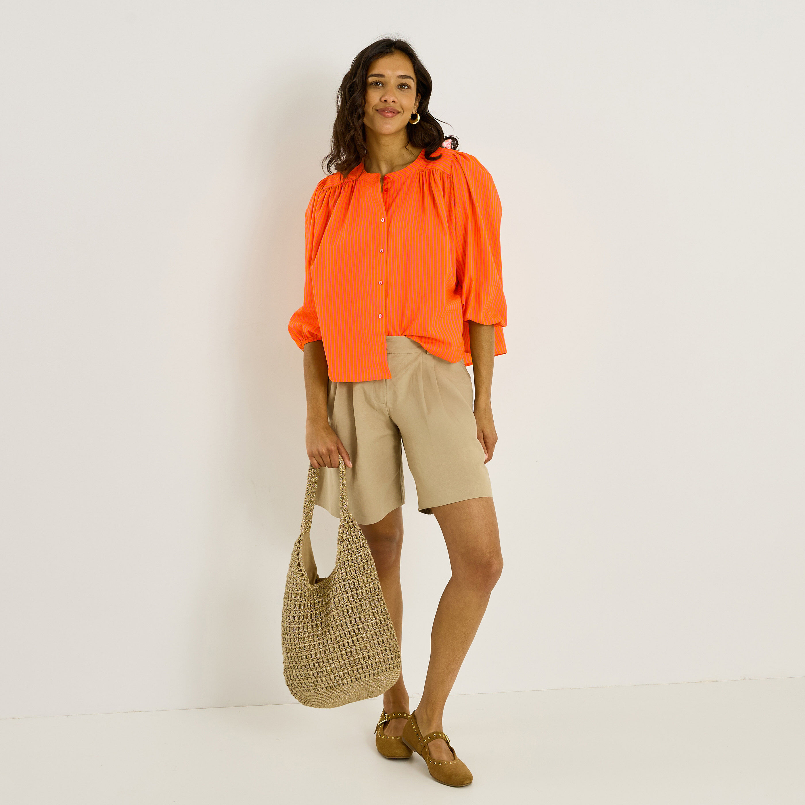 Chemise rayures verticales femme