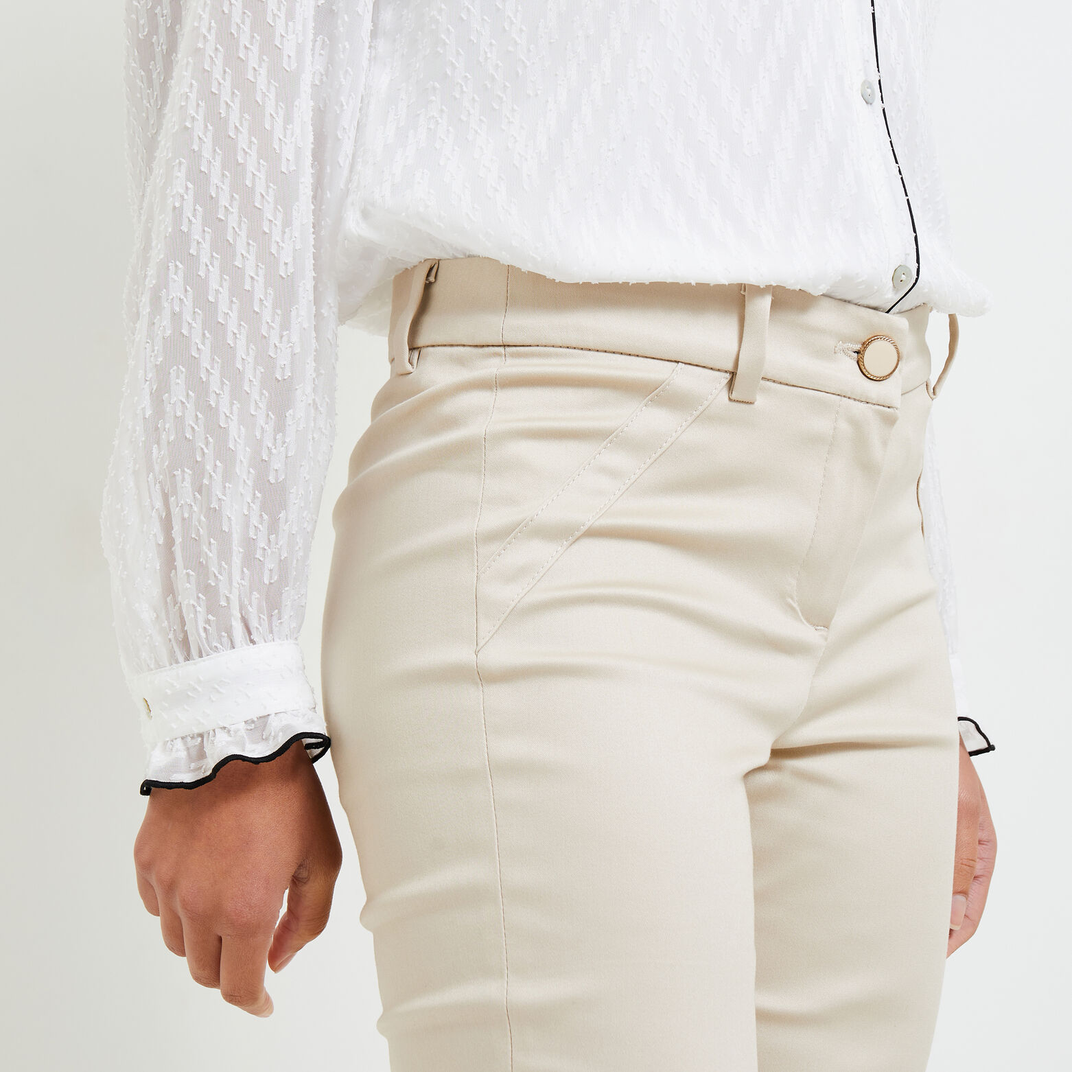 Pantalon cigarette raccourci femme