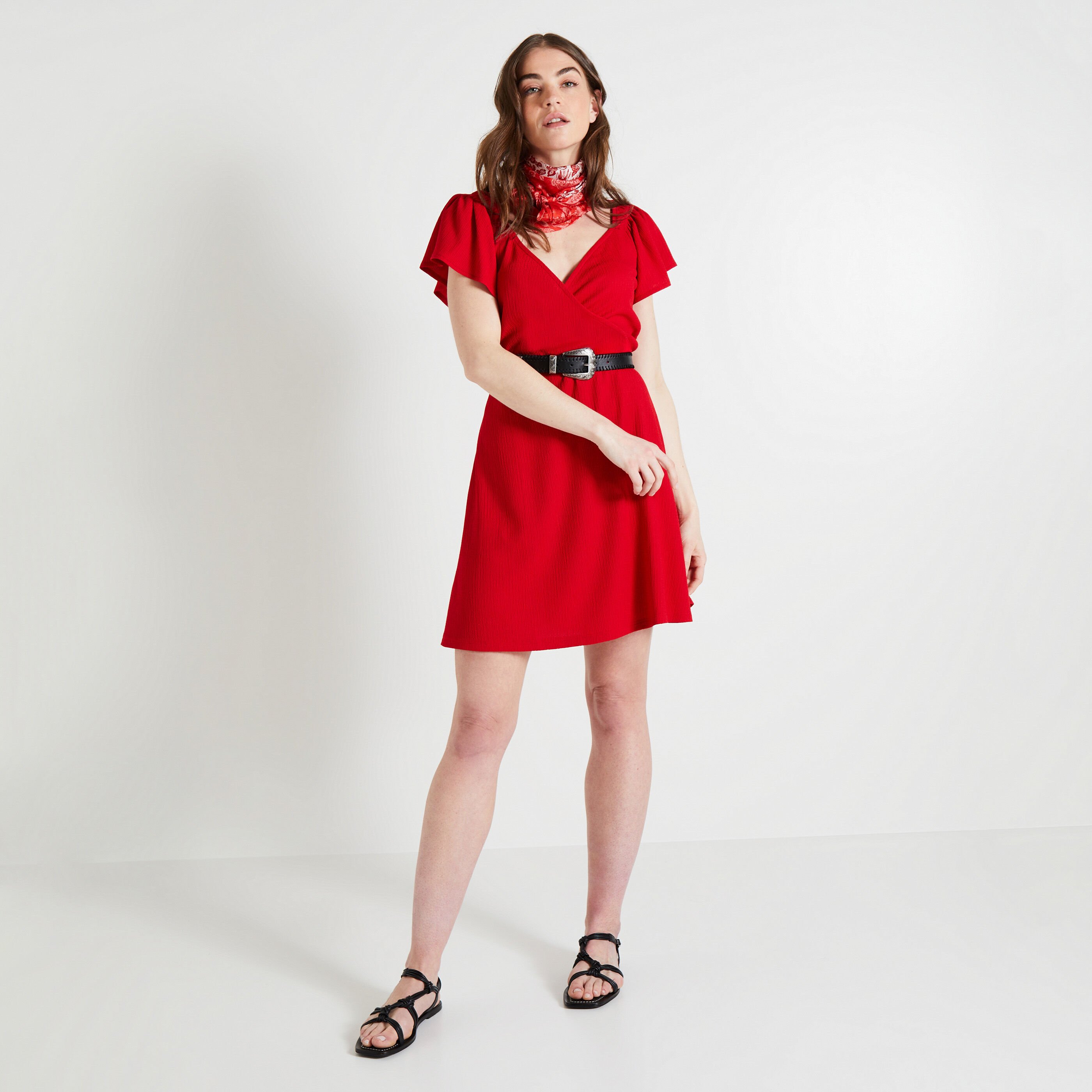 Robe cache coeur femme ROUGE Graindemalice