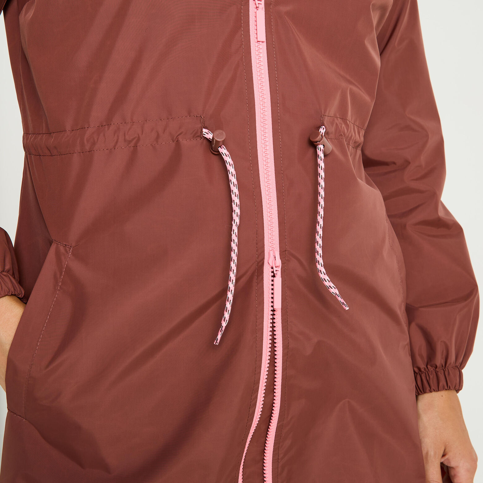 Imperméable long à capuche femme