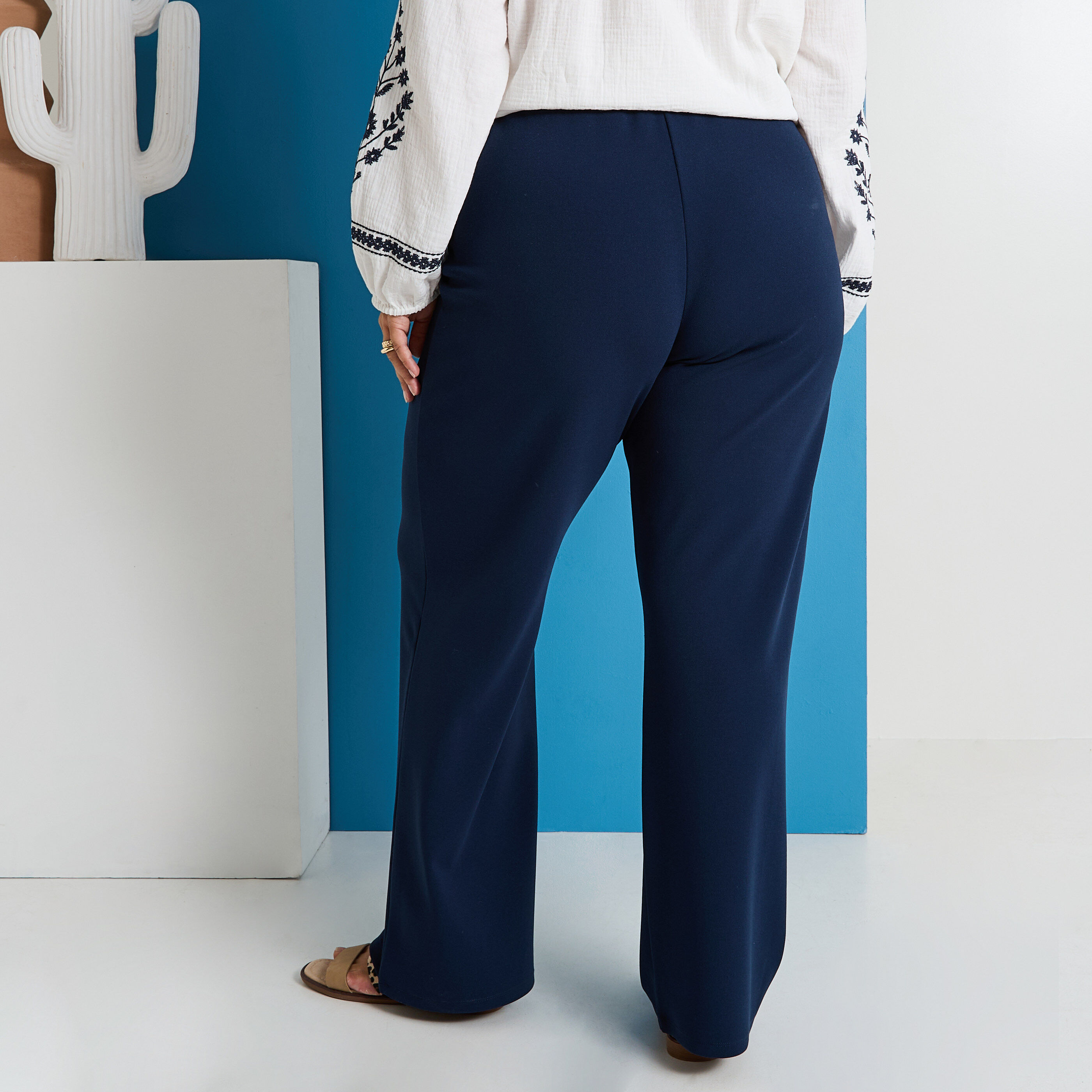 Pantalon fluide en maille femme