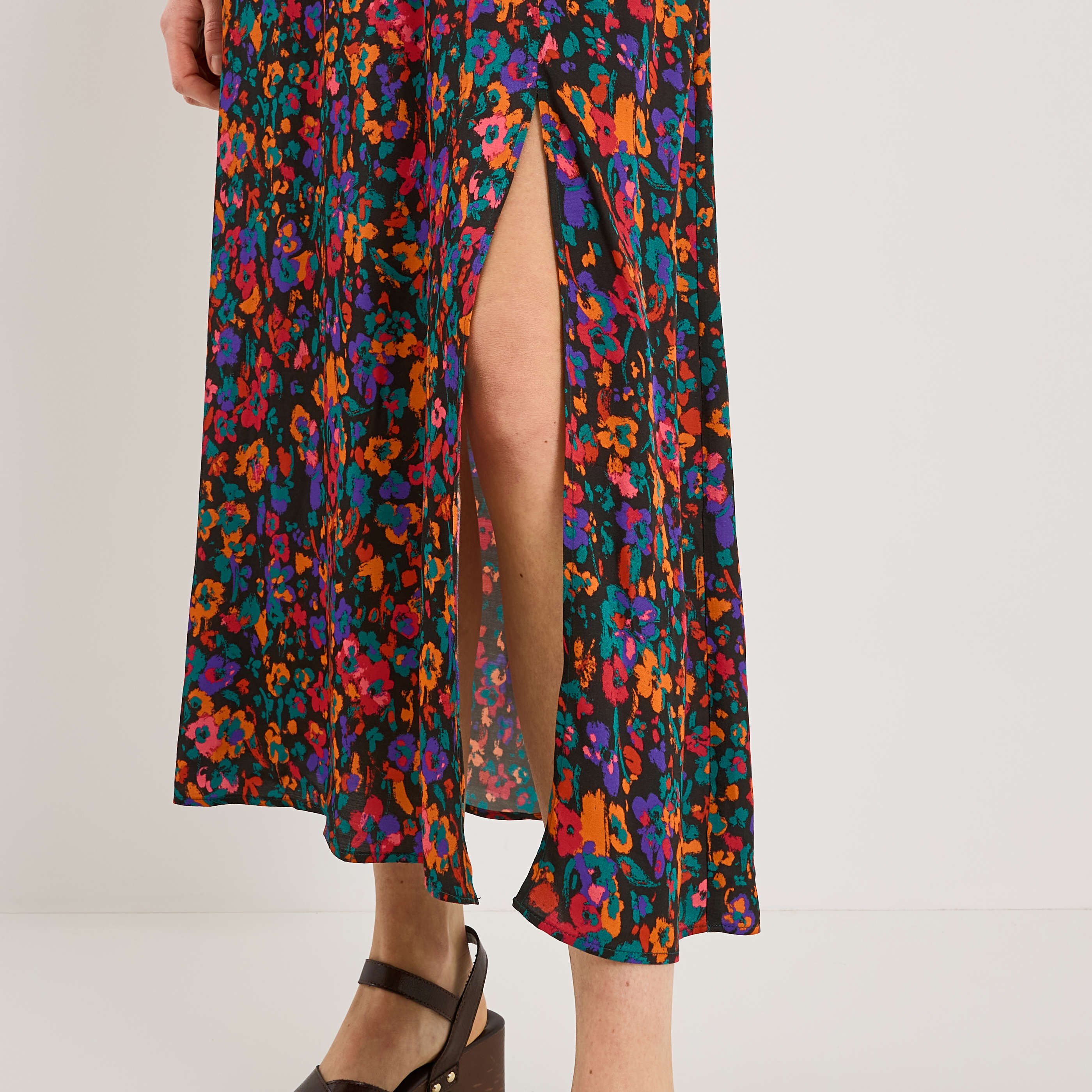 Jupe longue imprim&eacute; floral