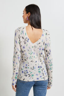 Pull fleuri femme