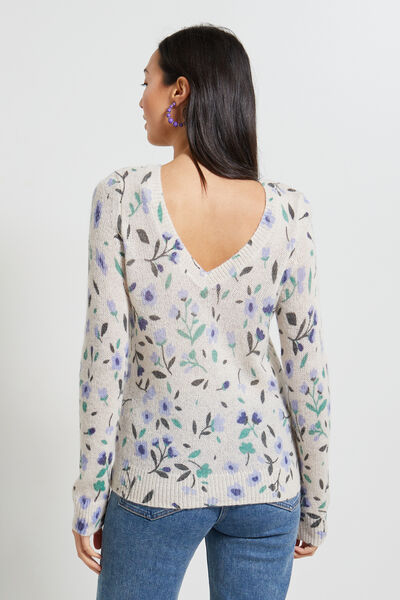Pull fleuri femme