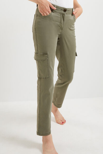 Pantalon cargo kaki femme