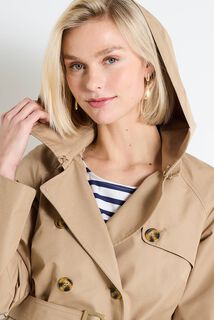Trench à capuche amovible femme