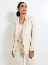 Veste blazer en lin mélangé femme
