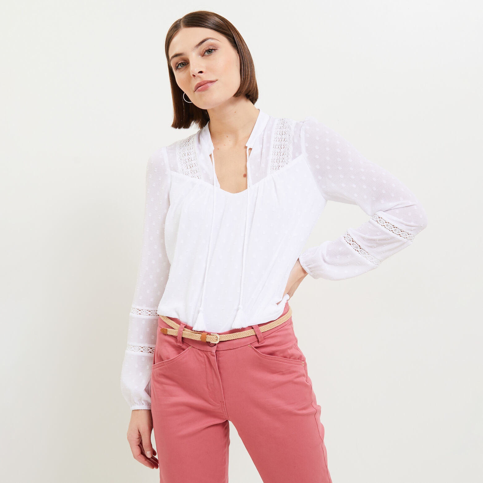 Blouse plumetis femme