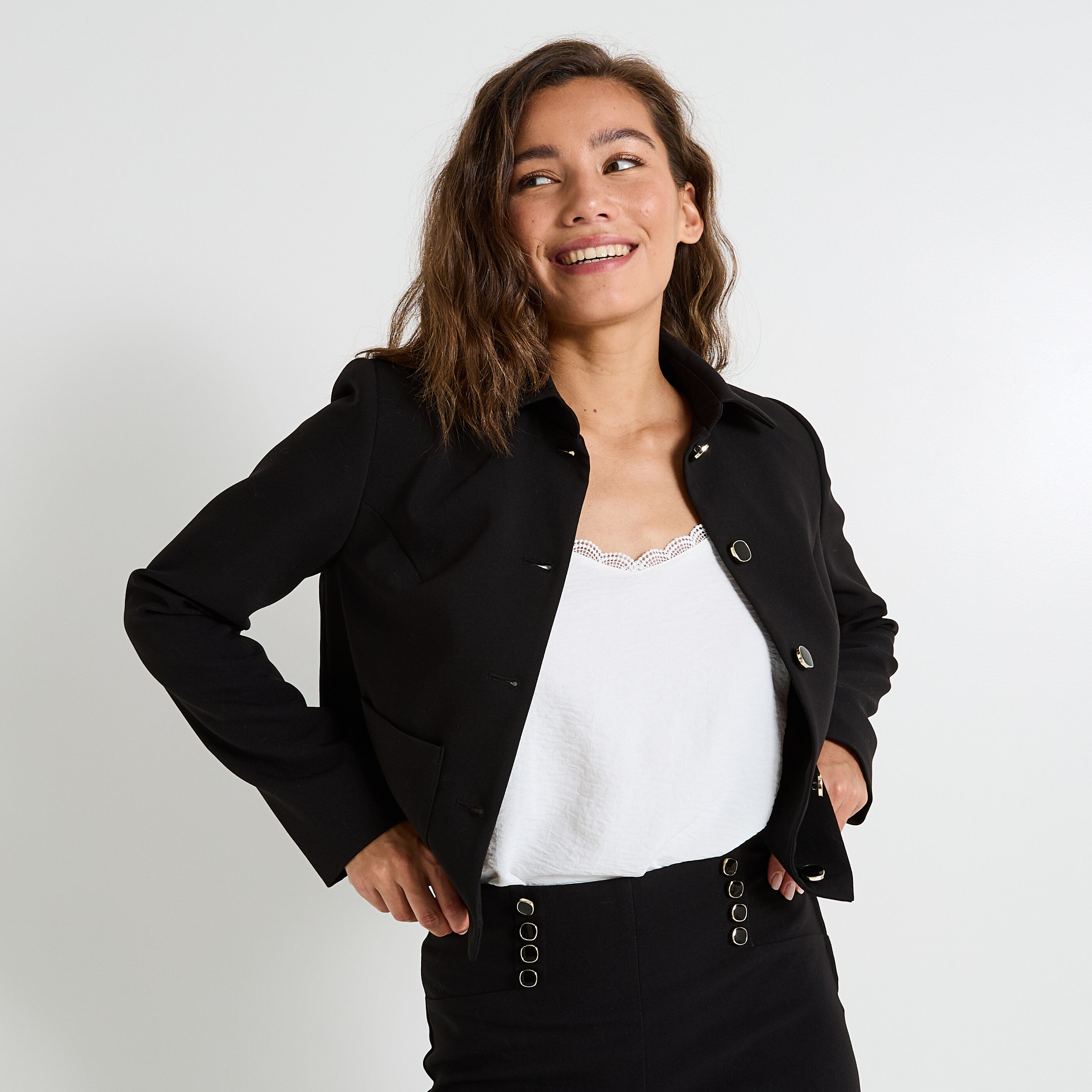 Veste &agrave; col chemise femme