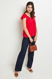 Blouse manches courtes col V