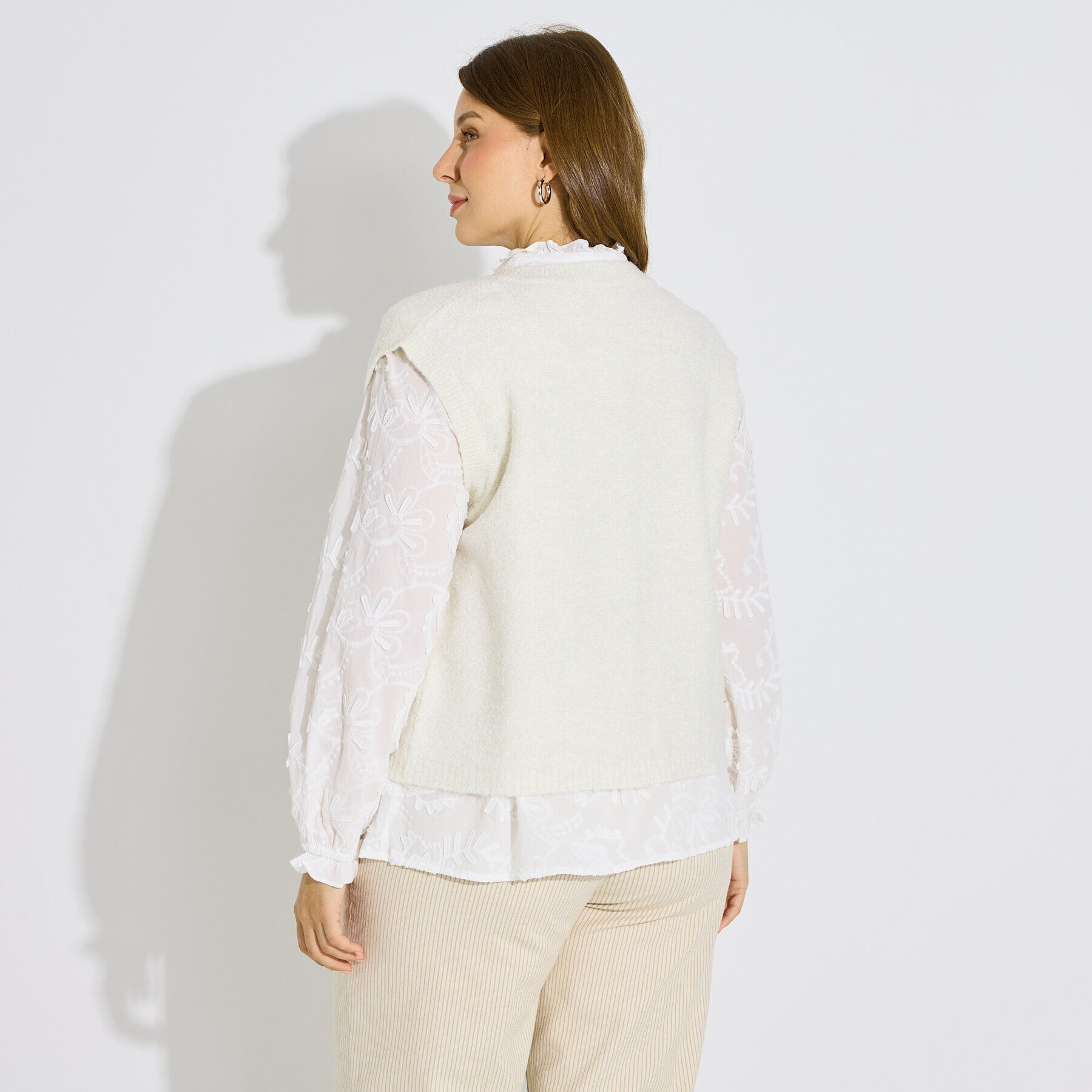 Gilet uni sans manches femme