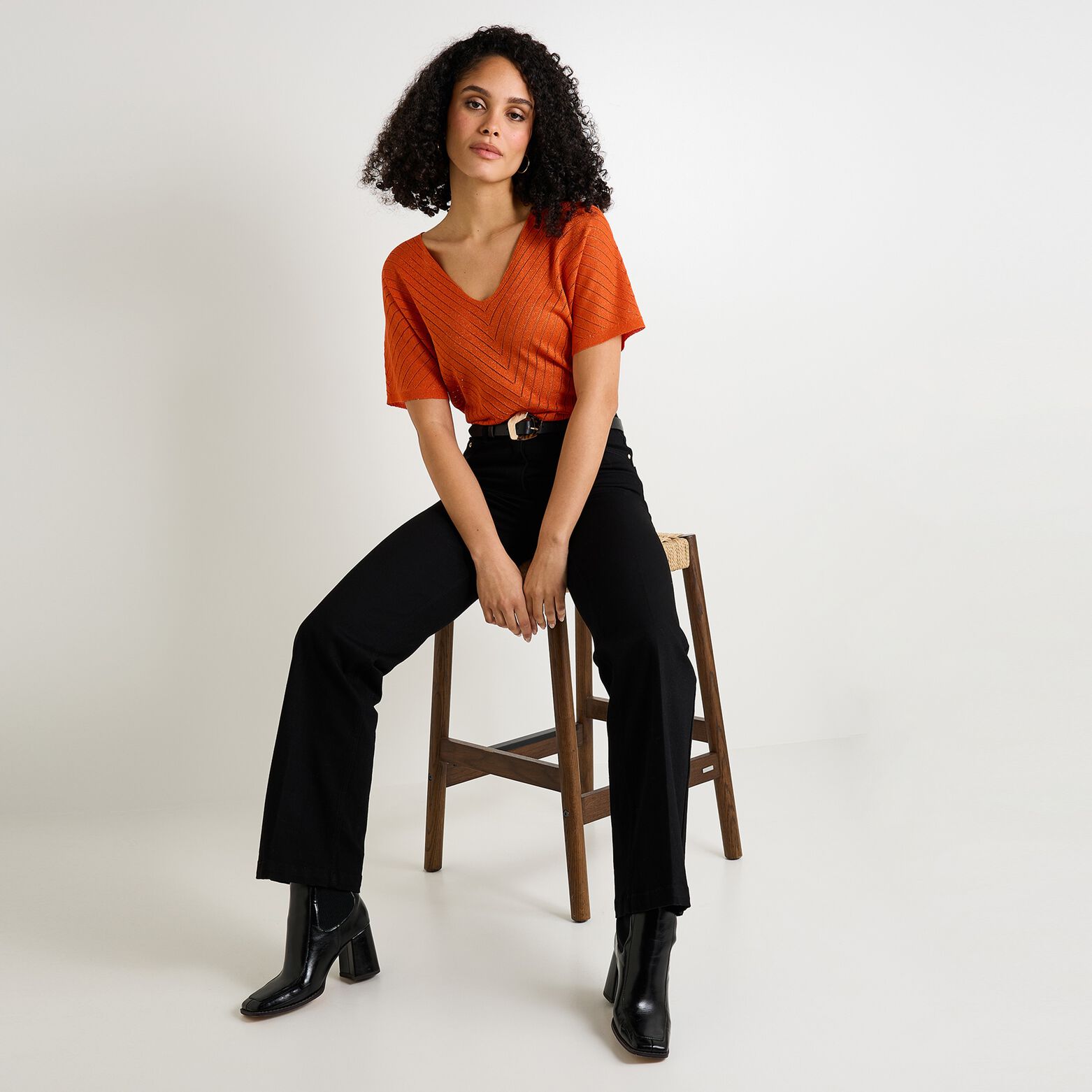 Pull manches courtes femme