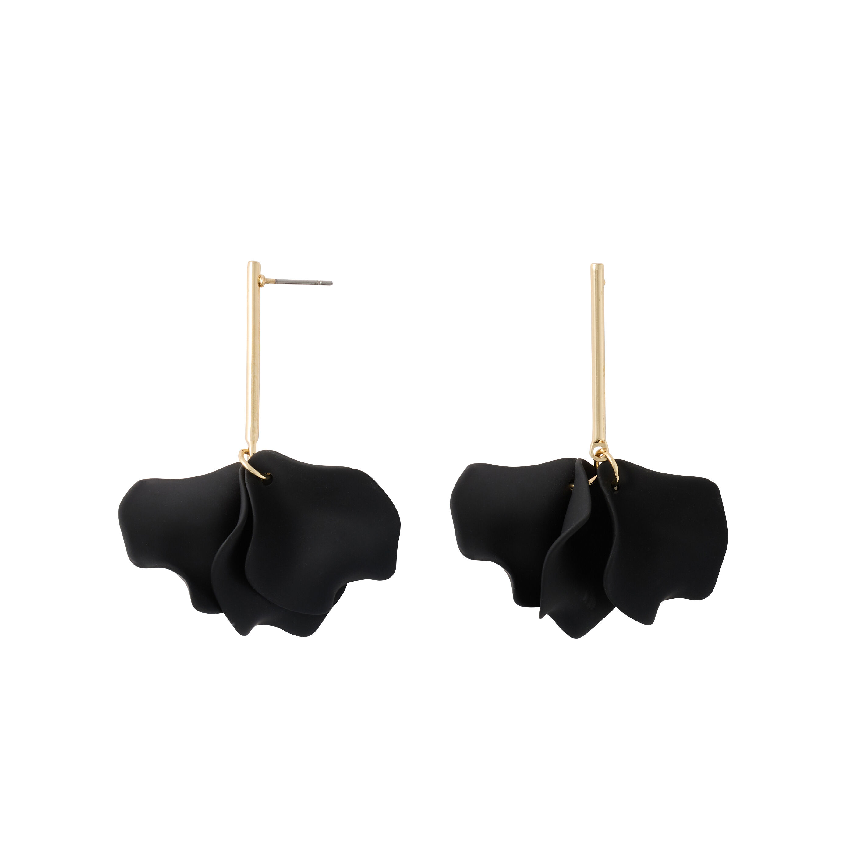 Boucles d'oreilles p&eacute;tales noirs