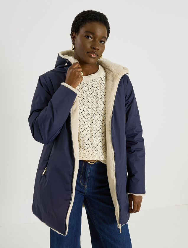 Parka imitation fourrure femme
