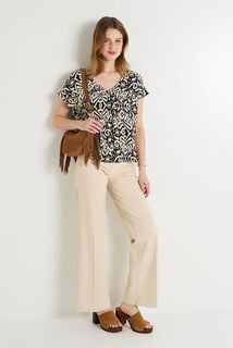 Blouse col V femme