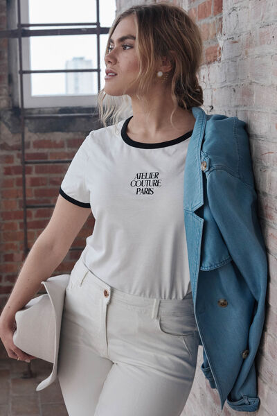 T-shirt brodé femme