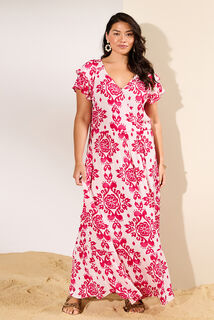 Robe longue imprimée femme