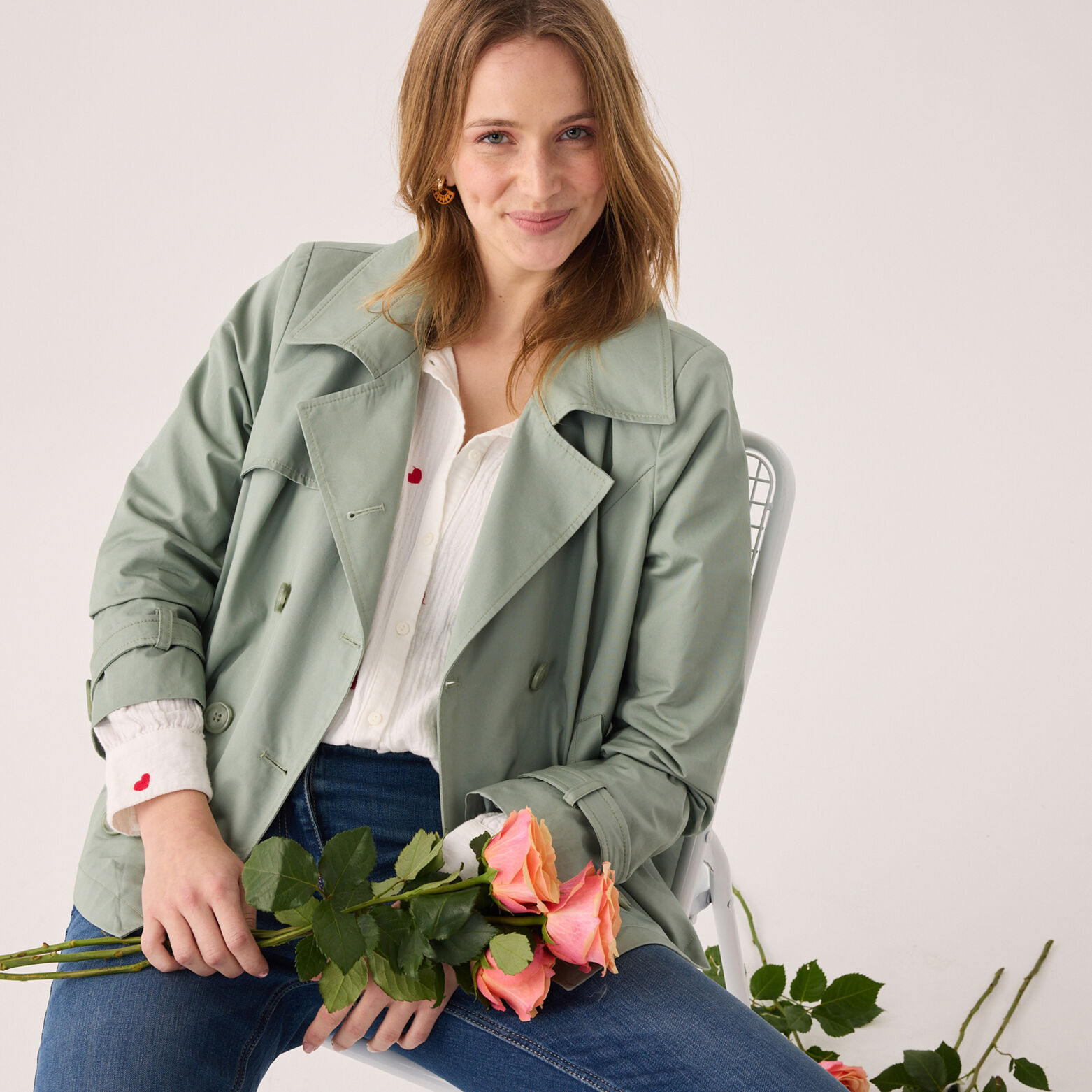 Trench court femme