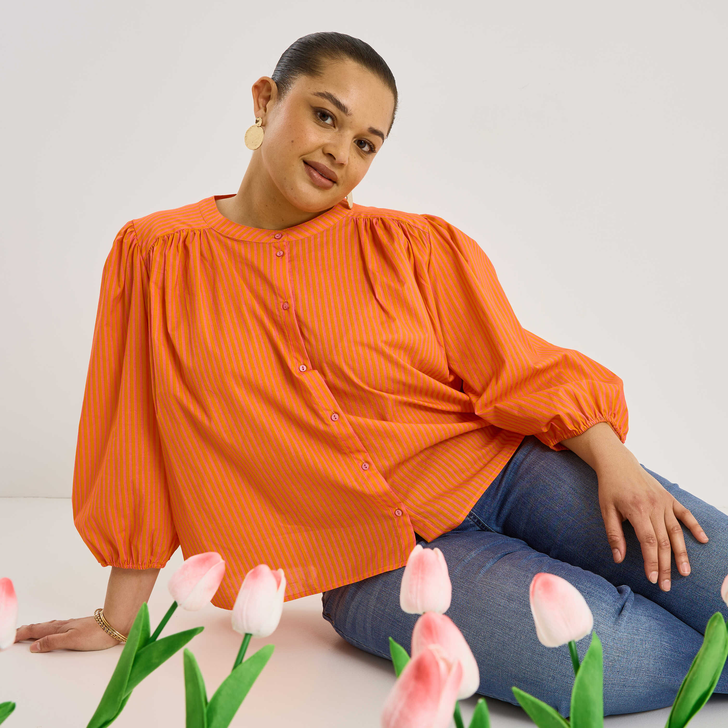 Chemise rayures verticales femme