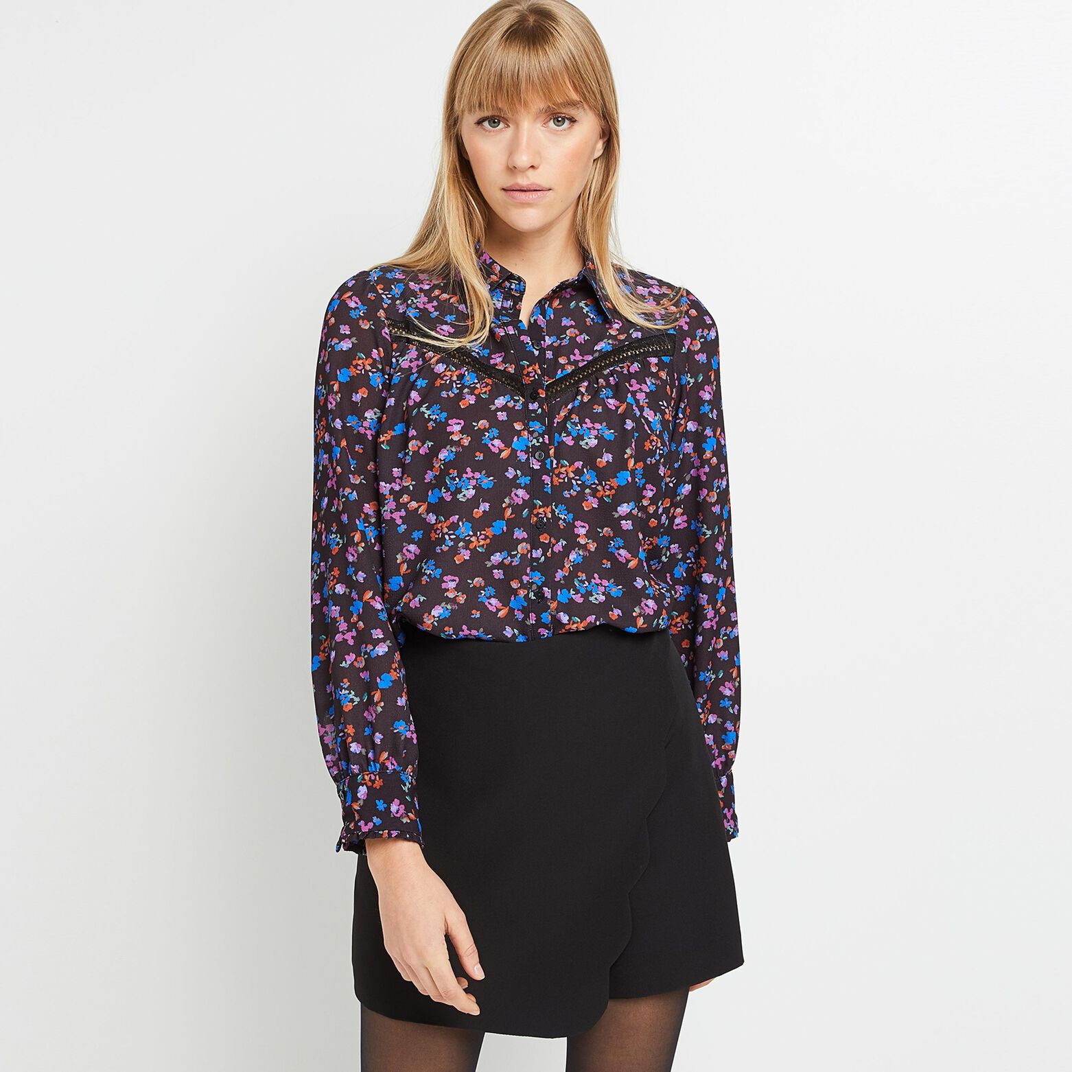 Chemise imprimé fleuri femme