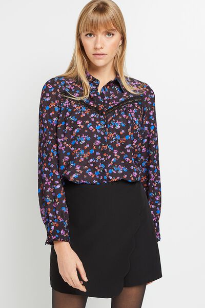 Chemise imprimé fleuri femme