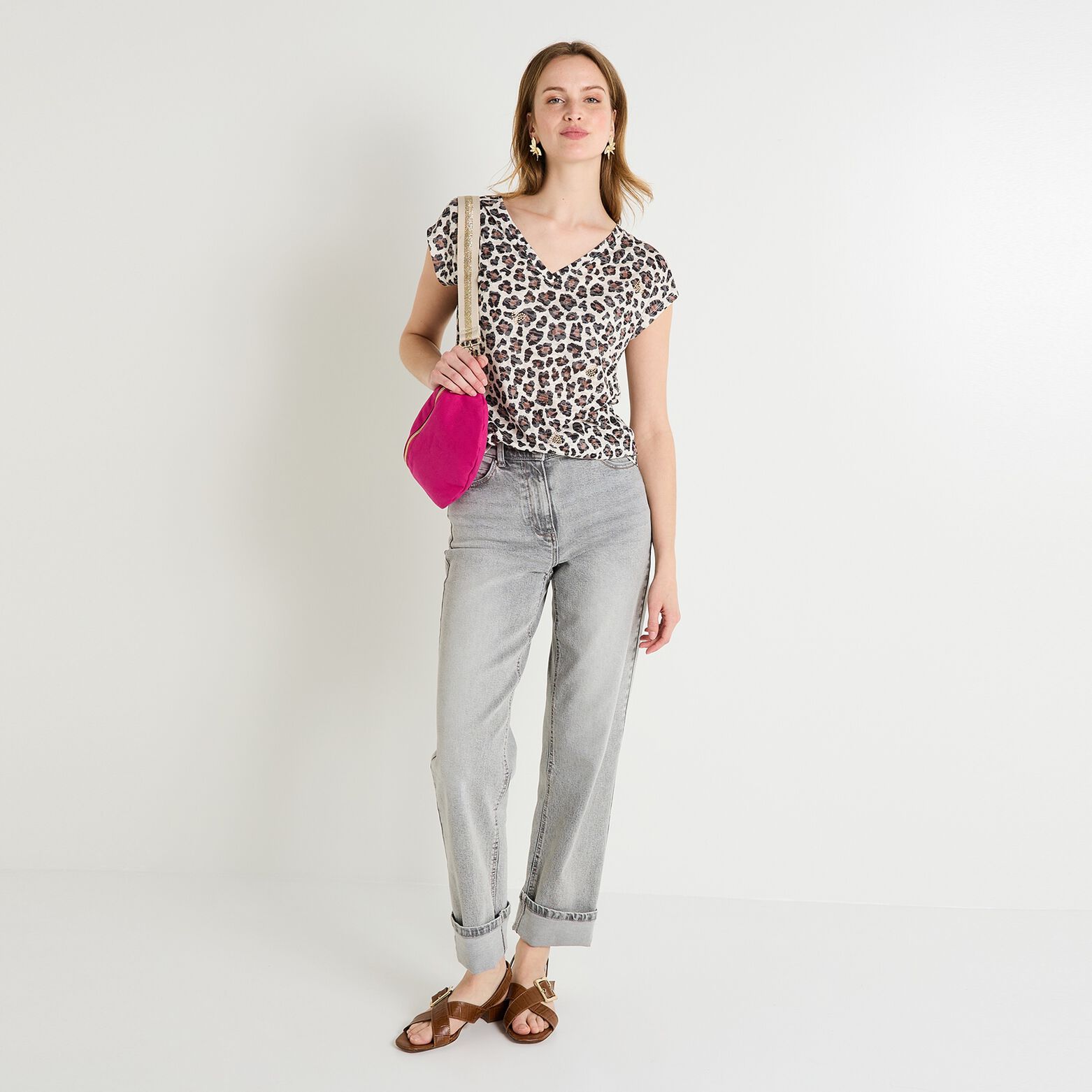 T-shirt imprimé léopard femme