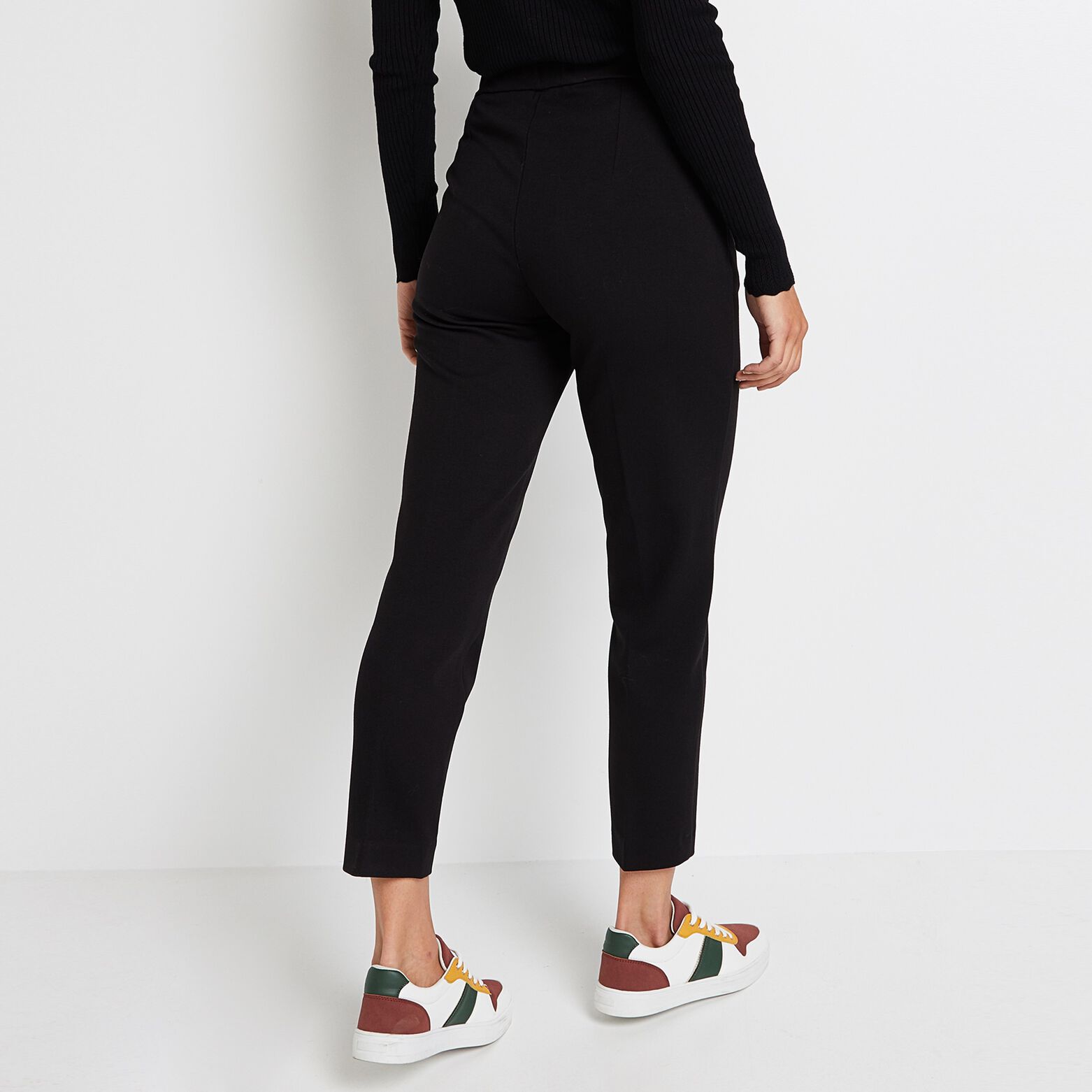 Pantalon cigarette en maille femme